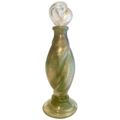 Stunning Italian Murano Gold and Glass Perfume Bottle