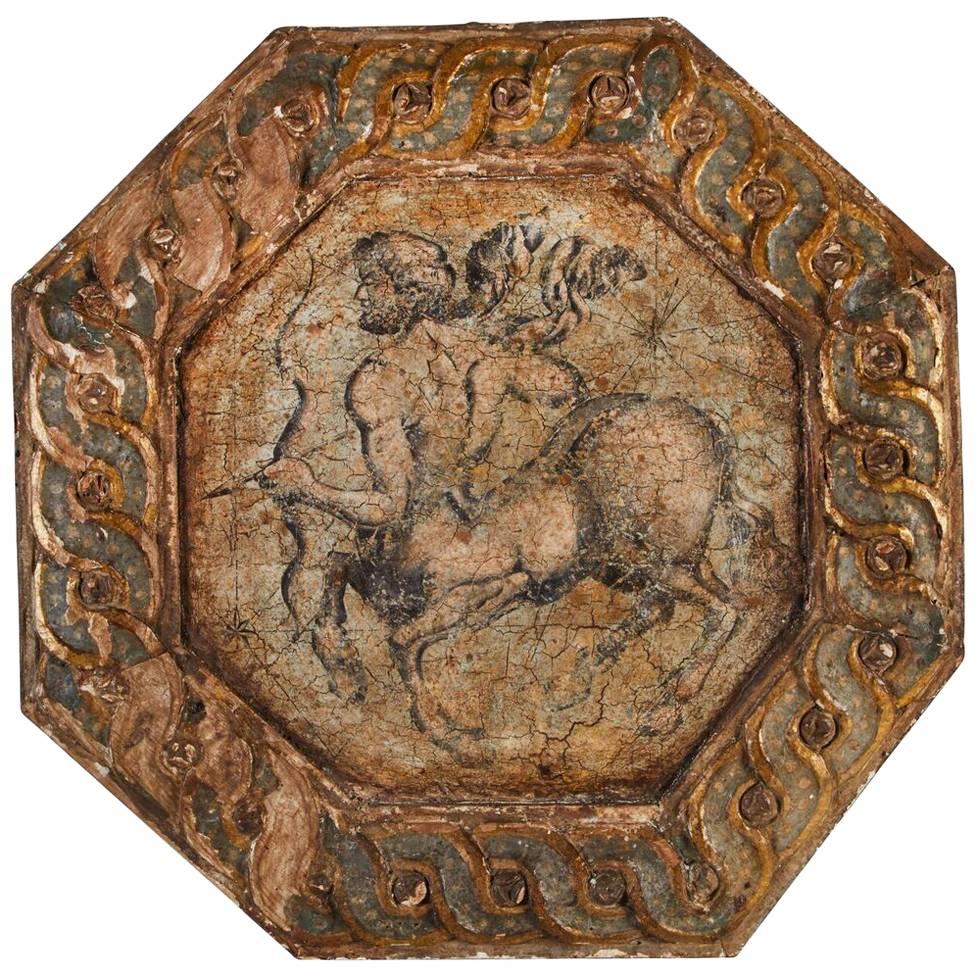 Hand-Painted, 18th Century Zodiac Ceiling Medallion