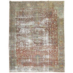 Shabby Chic Distressed Persian Heriz Rug 9