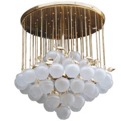 Glass and Brass Chandelier 7