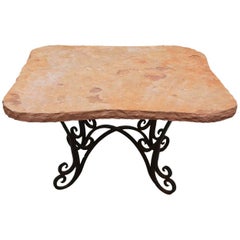Vintage Natural Cut Stone Topped Table