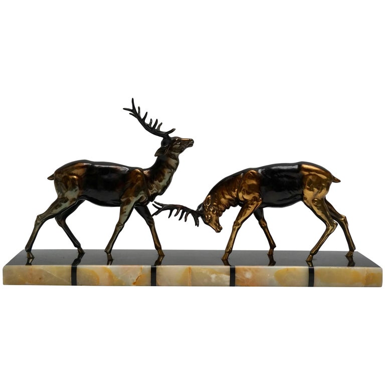Art Deco Deer Sculpture For Sale at 1stDibs