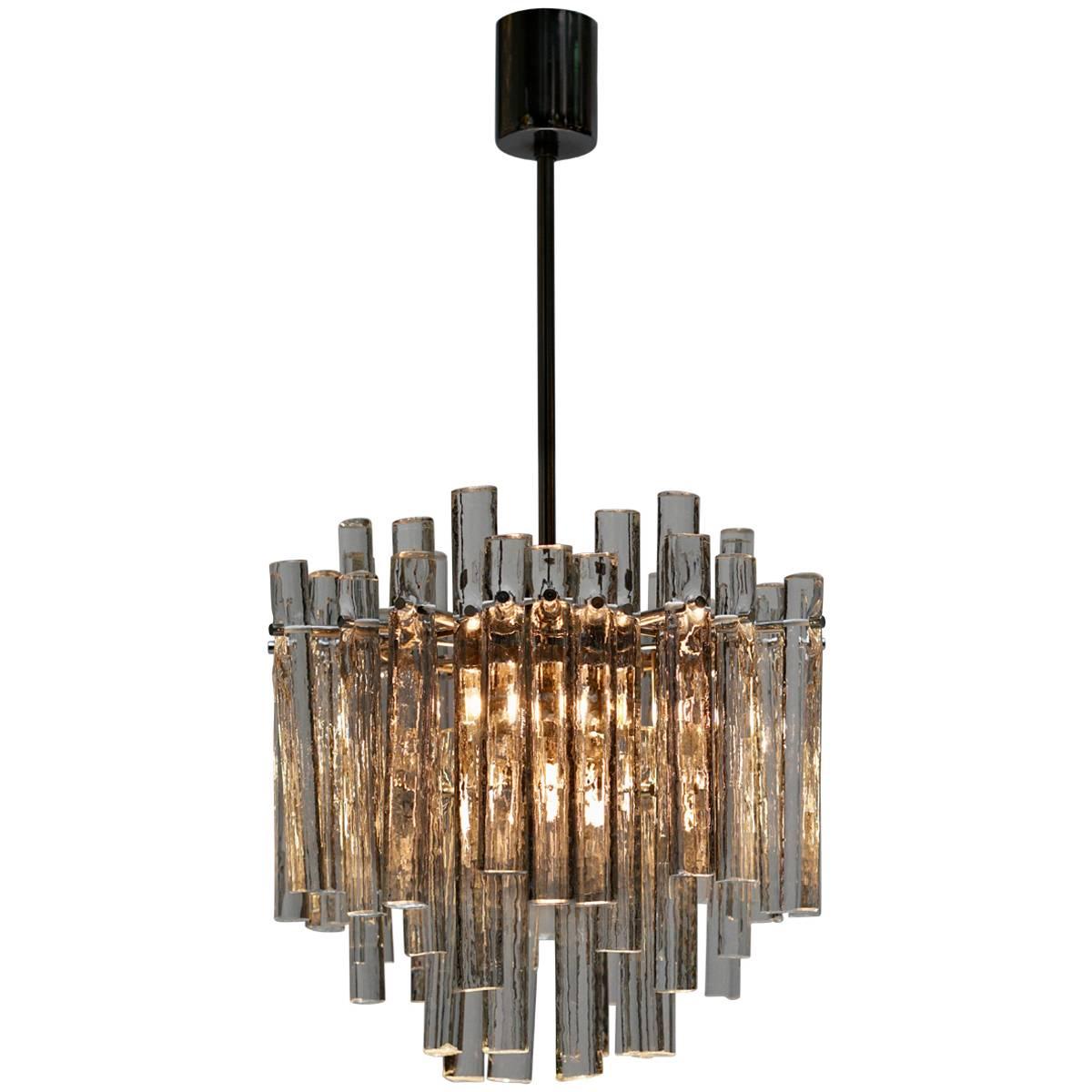 Gilt Metal Crystal Glass Chandelier by Kinkeldey For Sale