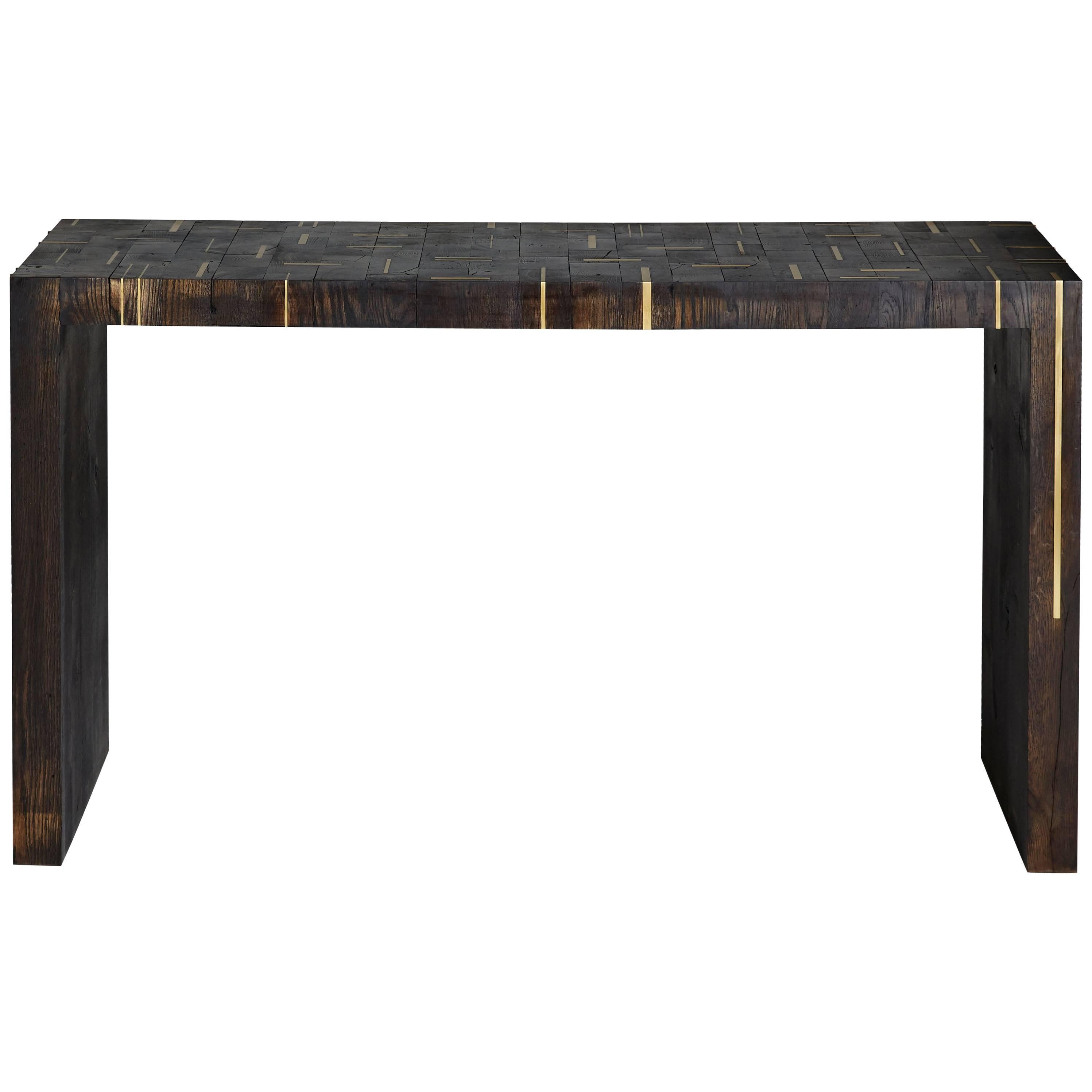 Amuneal's Butcher Block Console Table For Sale