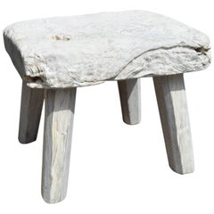 St. Barts Bleached Teak Wood Stool or Side Table