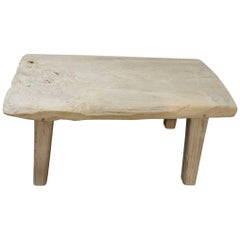 Andrianna Shamaris Bleached Teak Wood Side Table, Coffee Table or Bench