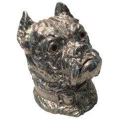 Arthur Court Cast Aluminum Bulldog Ice Bucket