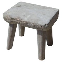 Bleached Teak Wood Stool or Side Table 5