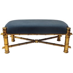 Gilt Faux Bamboo Bench 1