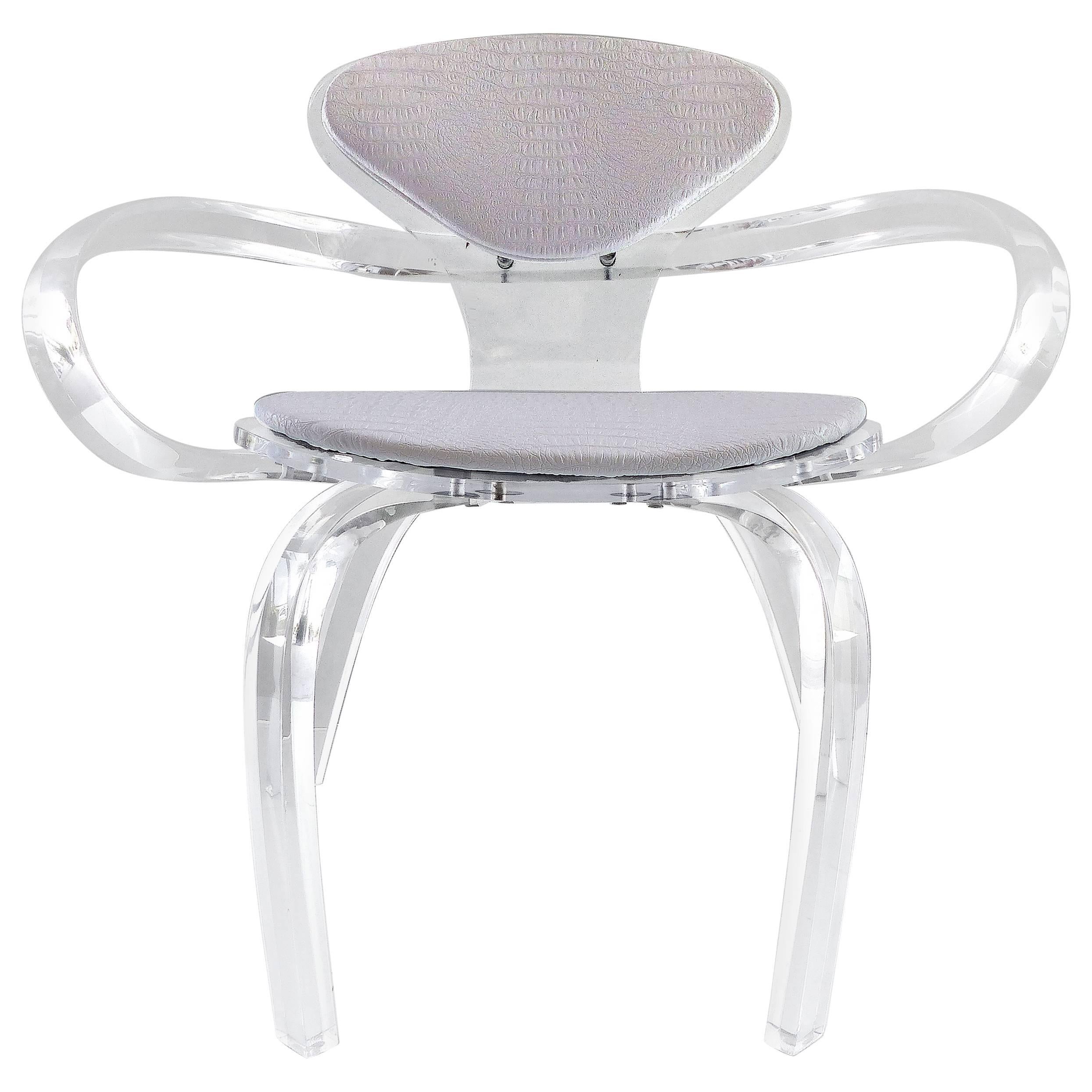 Custom-Made Lucite Pretzel Chair Inspired by the Norman Cherner Classic