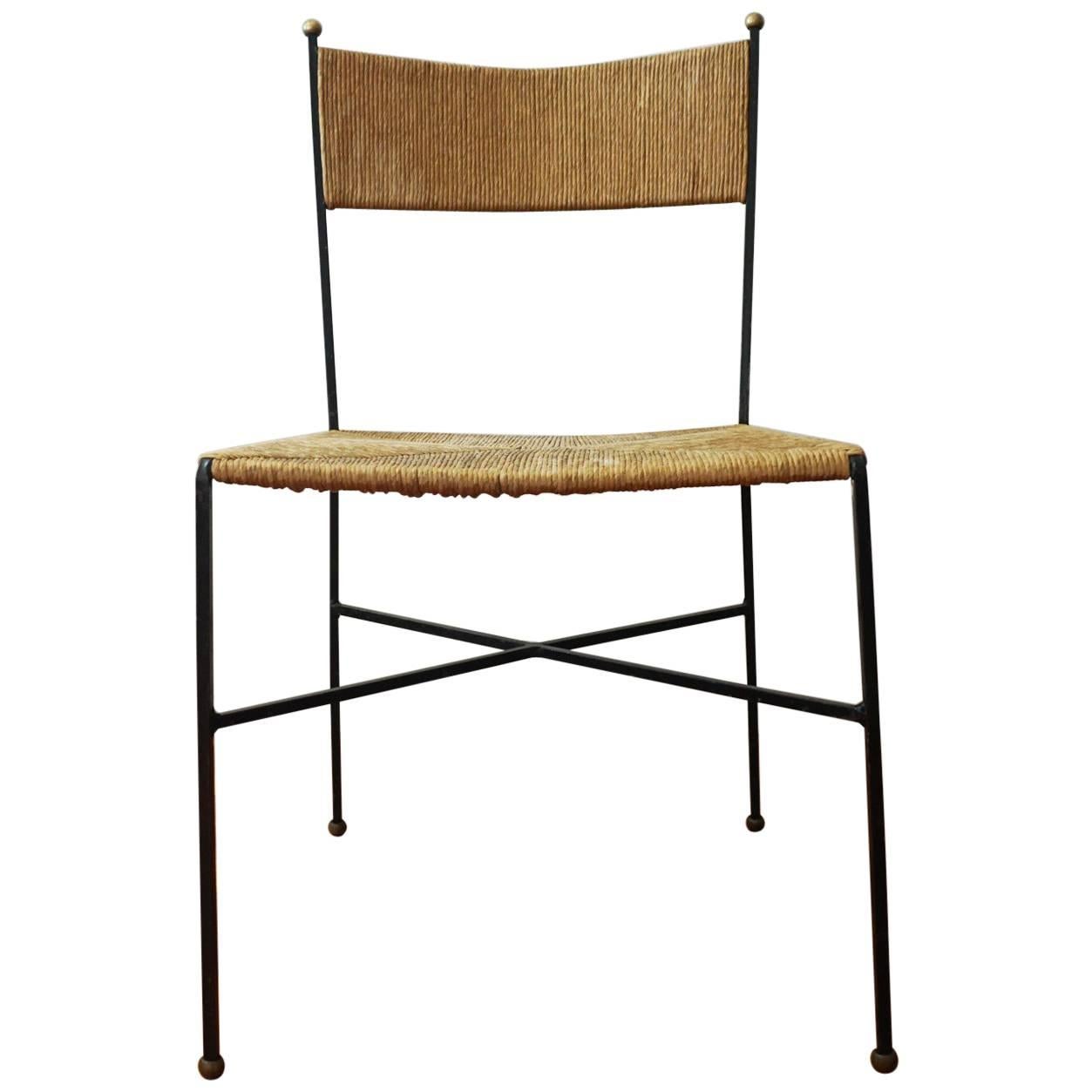 Milo Baughman for Murray Furniture Iron and Rush Chair