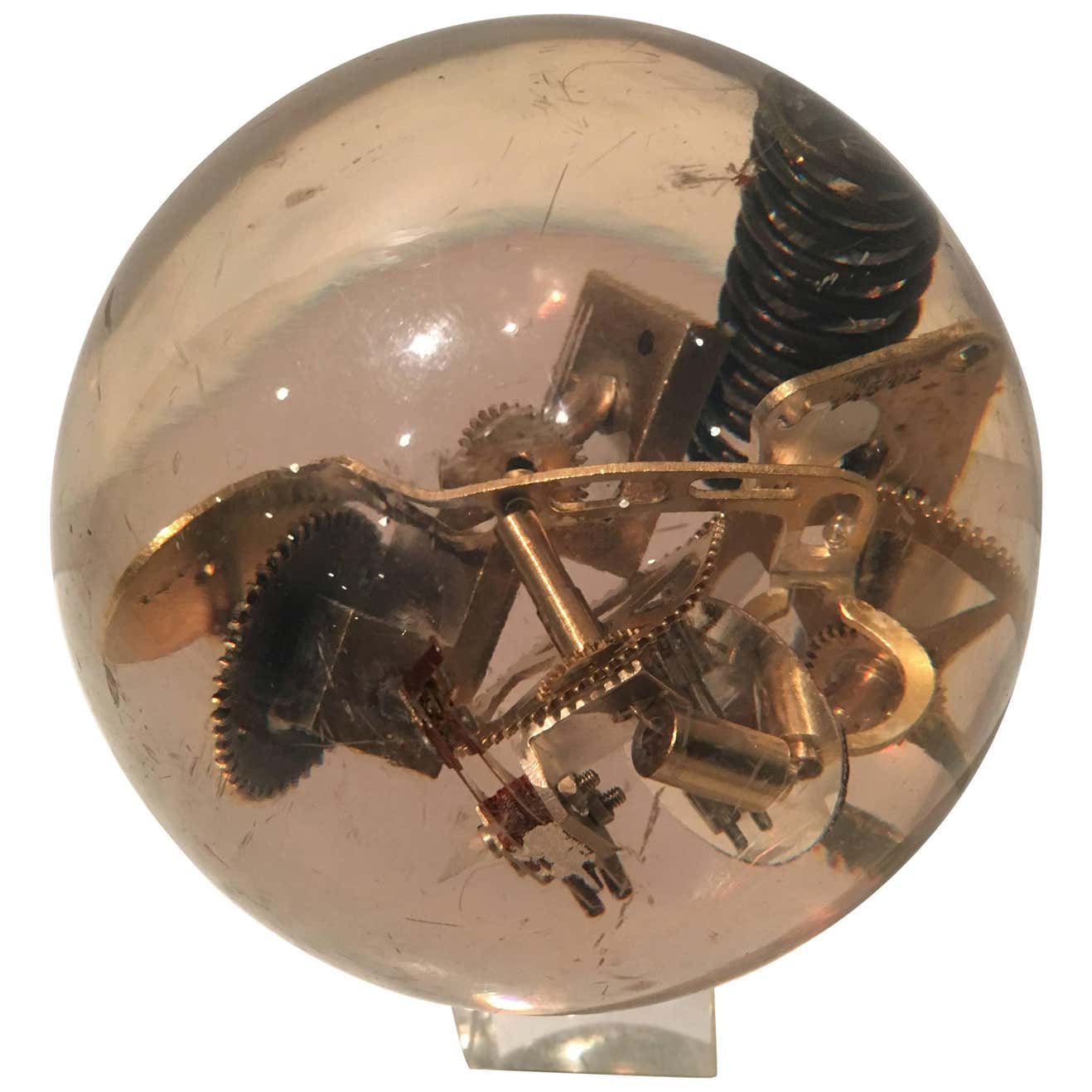 Funky Acrylic Sphere Sculpture For Sale at 1stDibs | wood and resin ...