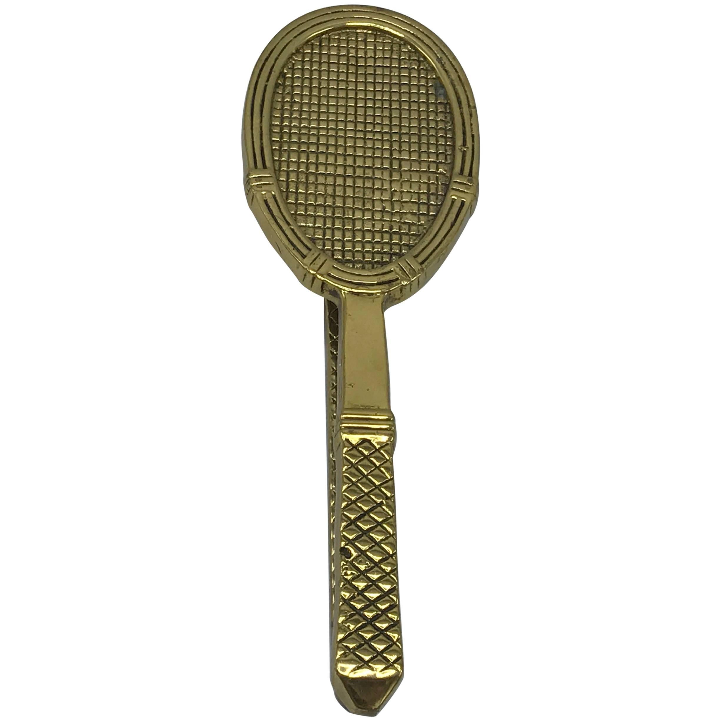 1960s Brass Tennis Racket Door Knocker