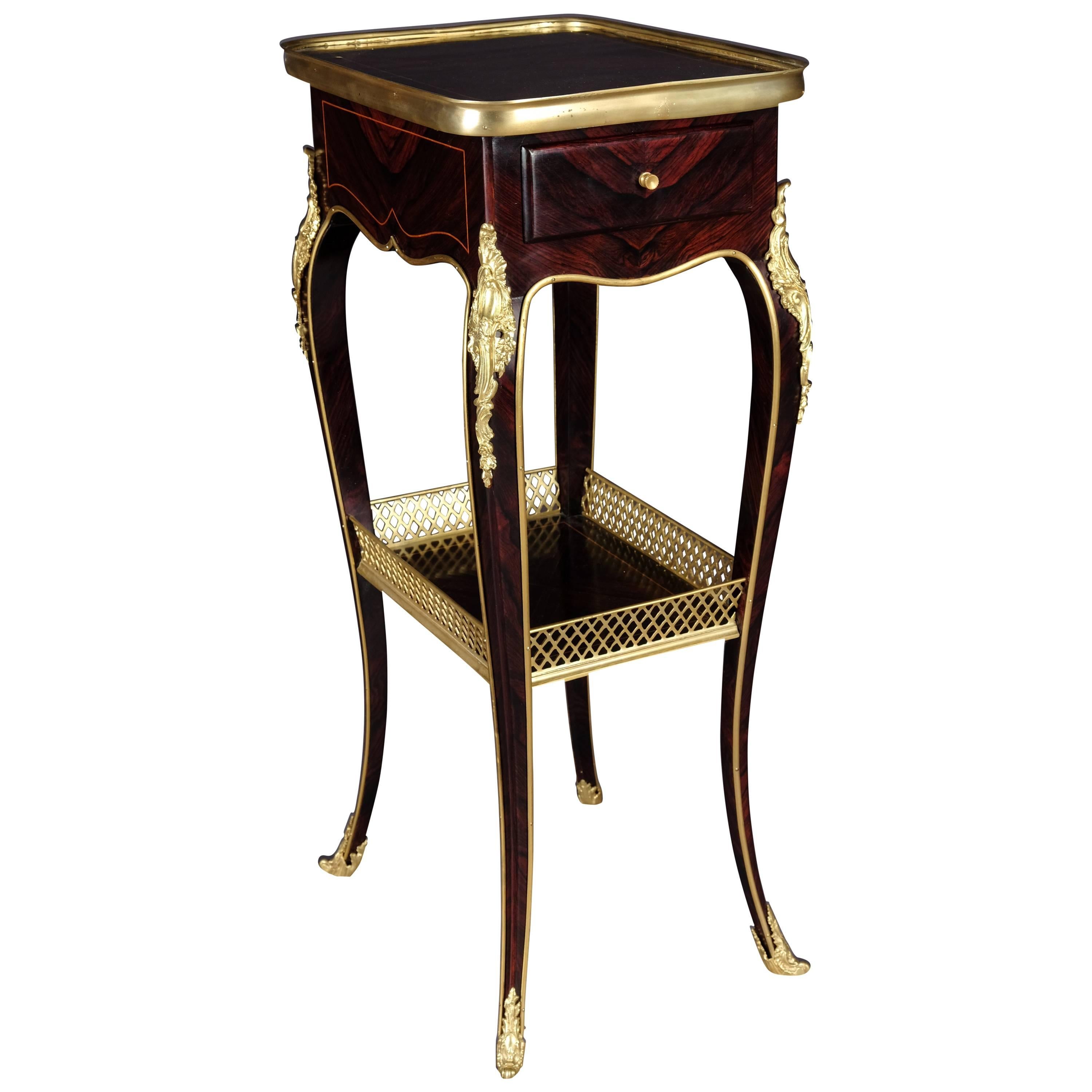 Filigree Side Table in Louis XVI Style after Henry Dasson, Paris