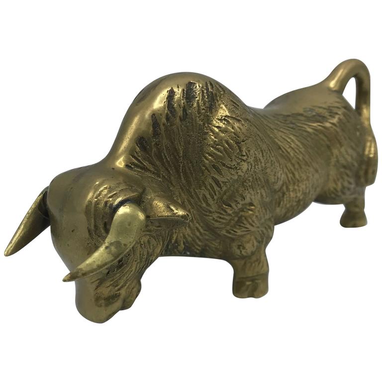 1970s Brass Bull Sculpture at 1stdibs