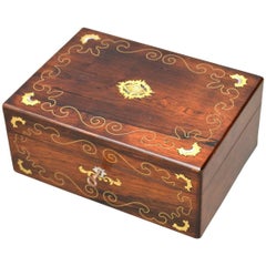Victorian Rosewood Jewellery Box with Tray