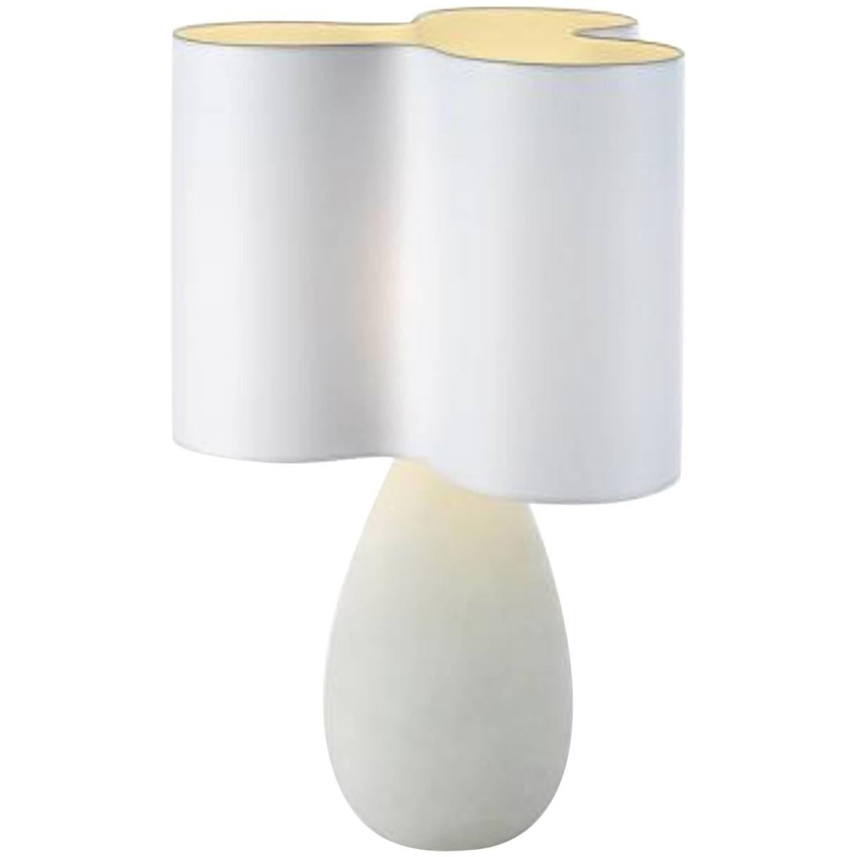 Cover Table Lamp in Alabaster by Jullien Barrault For Sale