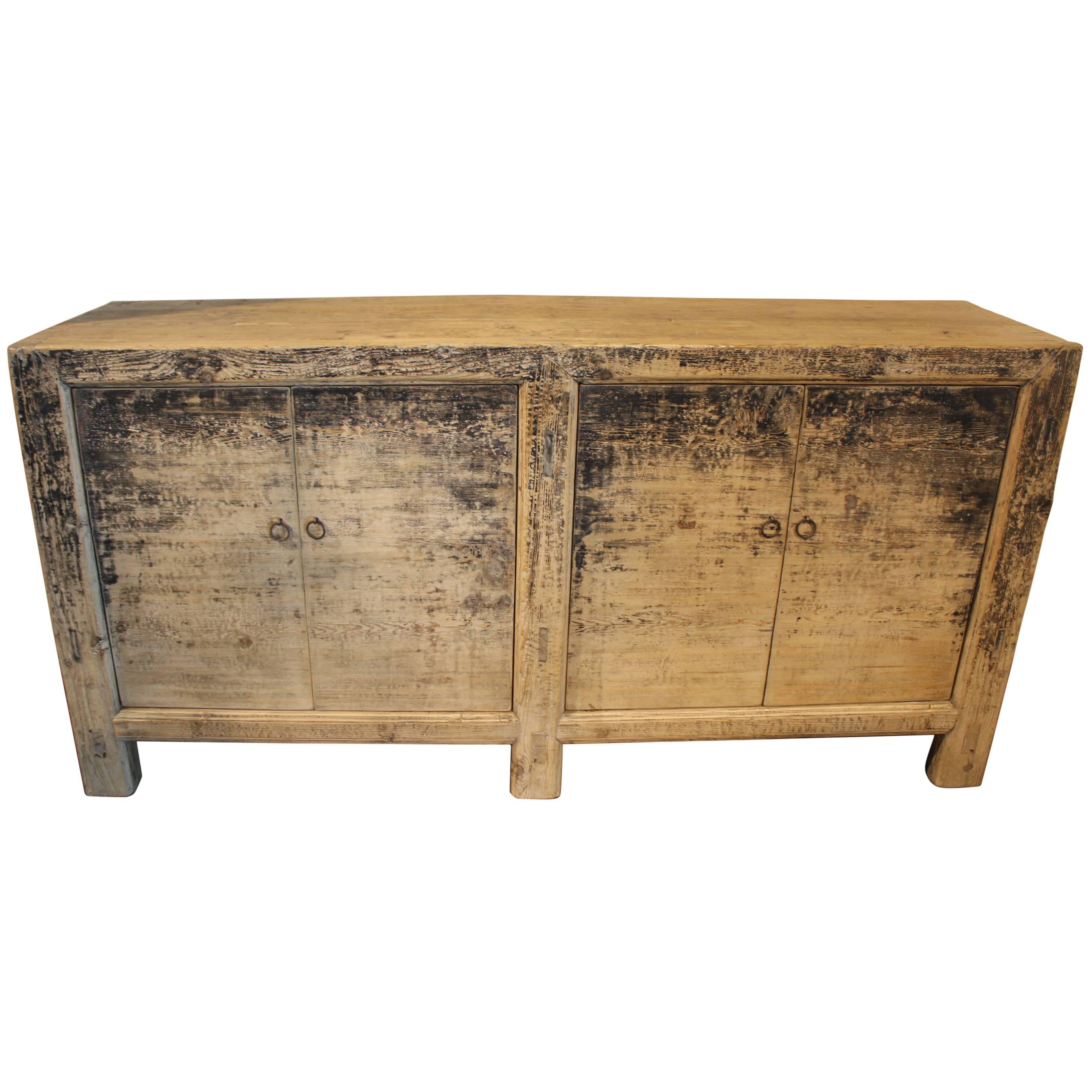 Antique Elm Four Door Server in Original Paint Patina