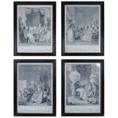 Set of Four French Interior Prints