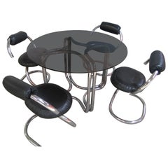 Giotto Stoppino Set of Dining Table with Four Chairs, Italy, 1970s 2