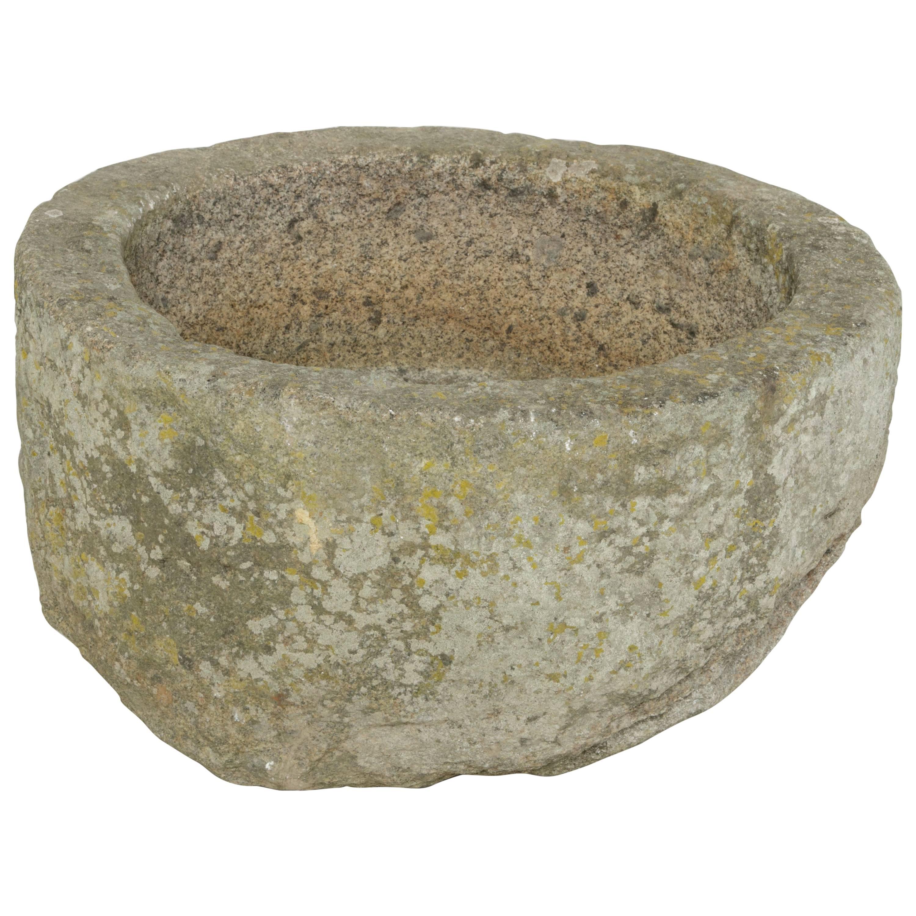 19th Century French Hand-Cut Stone Trough, Basin, Sink, Planter, Lavabo