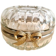 Glass Box with Silver Plate Trim and Brass Closure