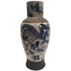Antique Large Qing Dynasty Blue and White Vase