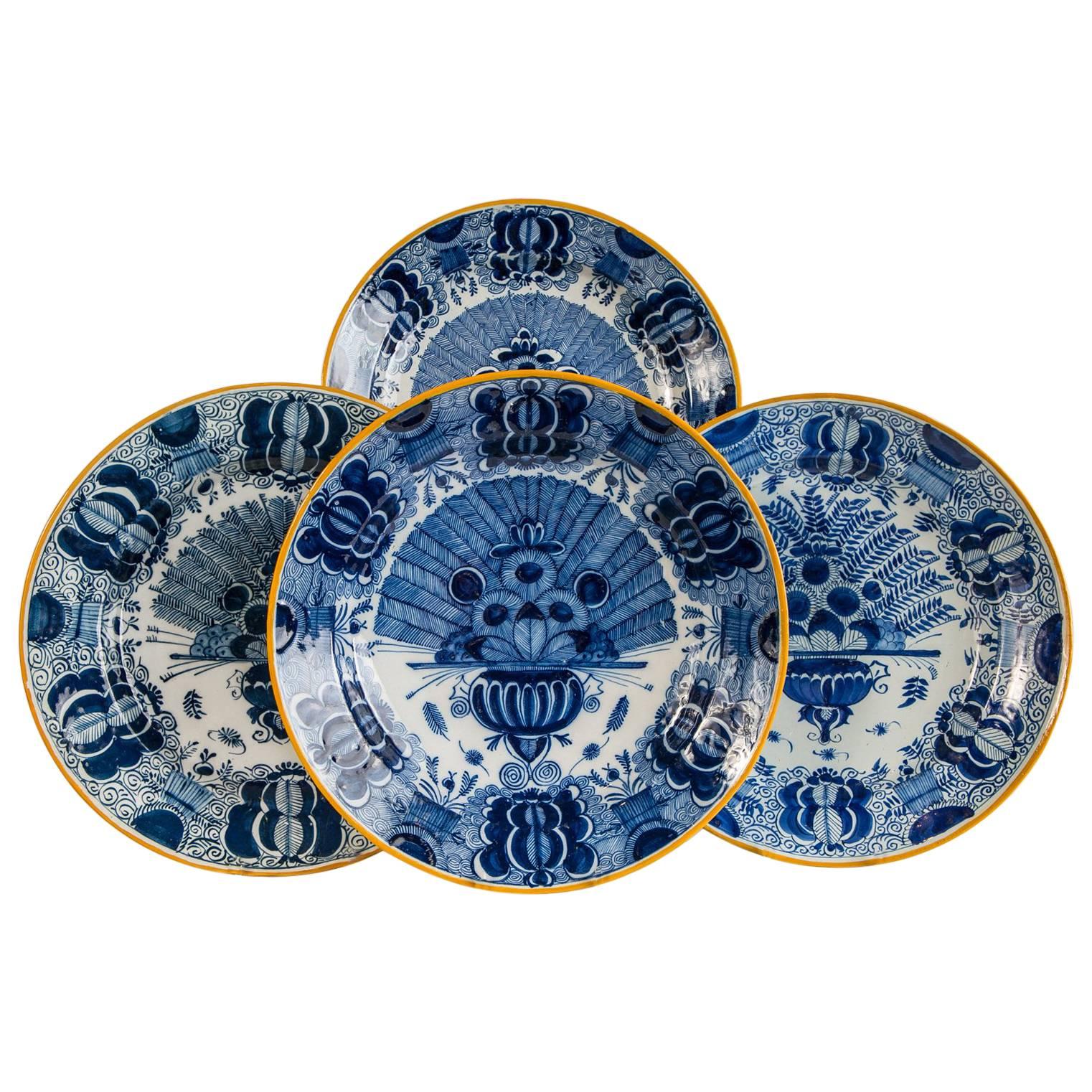 Delft Blue and White Chargers a Group of a Dozen Made in the Last Quarter 18th C