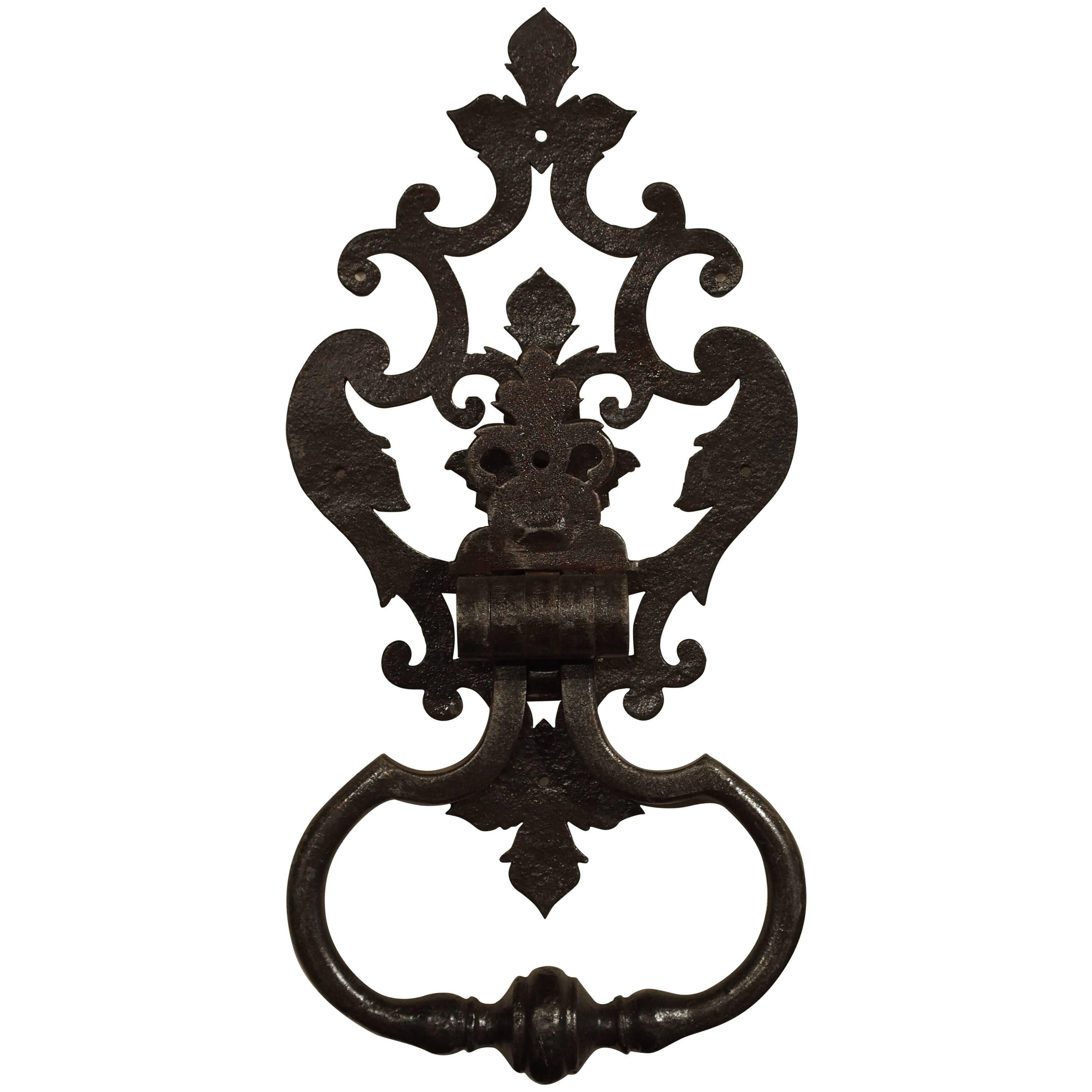 Large Cut Iron Chateau Door Knocker from France