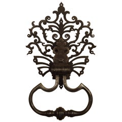 Large Cut Iron Chateau Door Knocker from France