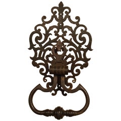 Large Cut Iron Chateau Door Knocker from France