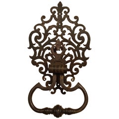 Large Cut Iron Chateau Door Knocker from France 1