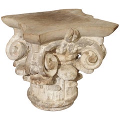 18th Century Parcel Paint Column Capital from France 9