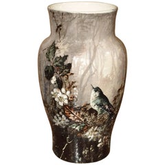 Vase Barbotine antique de Bourg-La-Reine:: France:: vers 1850