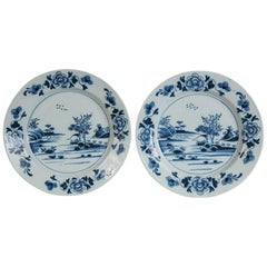 Pair Delft Blue and White Chargers Made circa 1770