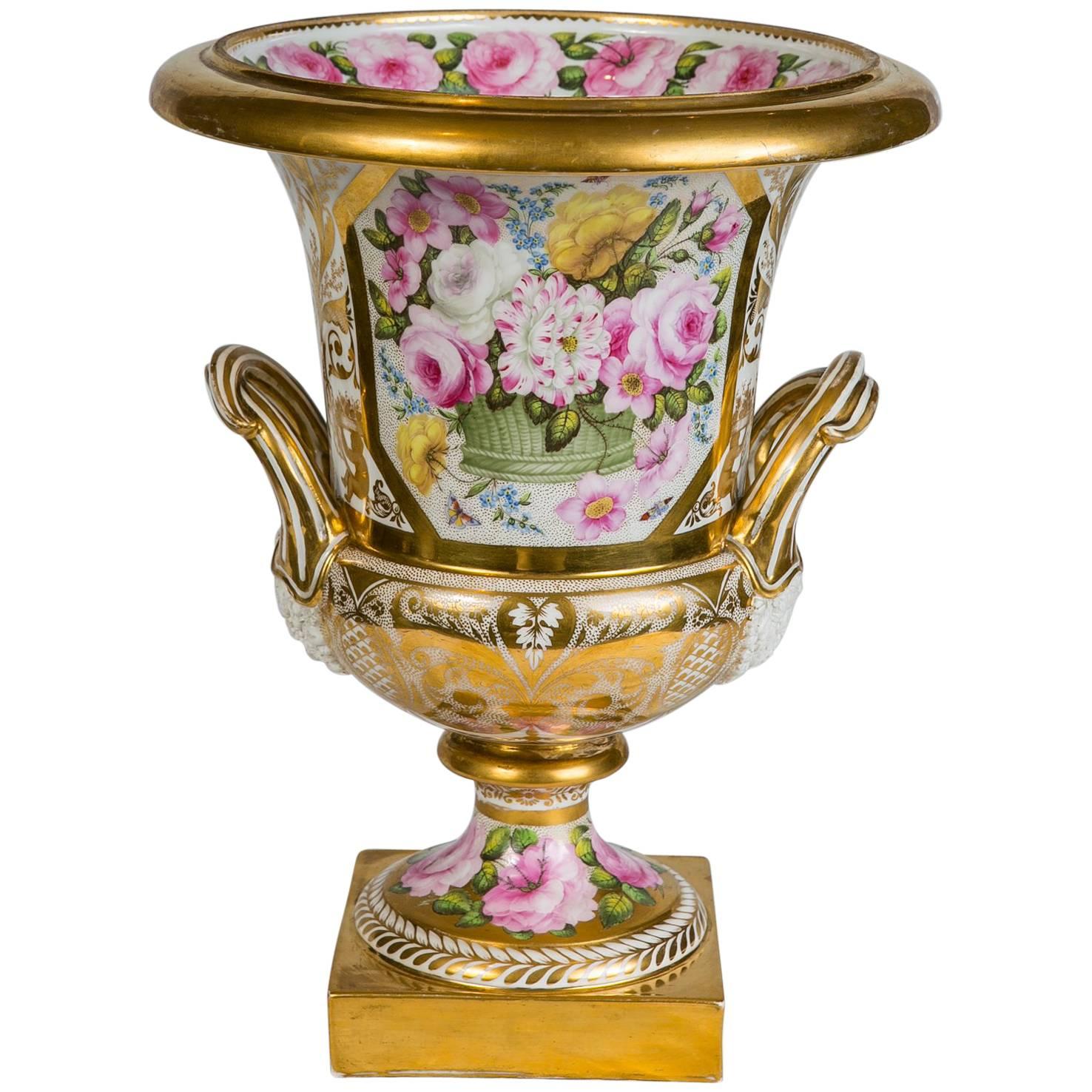 Antique Spode Porcelain Urn Made in England circa 1810 For Sale