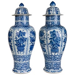 Blue and White Porcelain Ginger Jars Antique Chinese