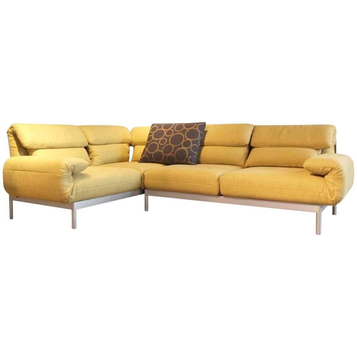 Sofa "Plura" by Manufacturer Rolf Benz in Metal Finished in Fabric
