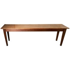 Long Narrow Golden Oak Farmhouse Kitchen Table