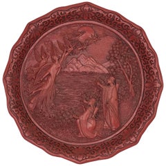 1980s Cinnabar 'Dance of the Peacock Maidens' Plate