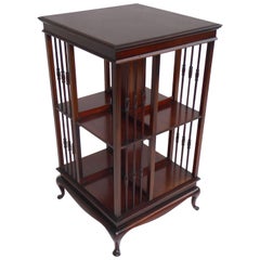 Antique Mahogany Revolving Bookcase by J Schoolbred & Co