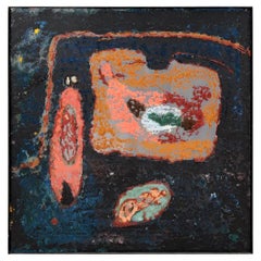 Pittura ad olio astratta con texture degli anni '60 di Steven Sles