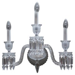 20th Century Baccarat Wall Lights, 2 Arms