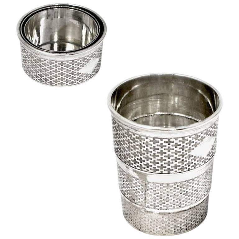 Silver Plated Collapsible Beaker Atkins Brothers For Sale