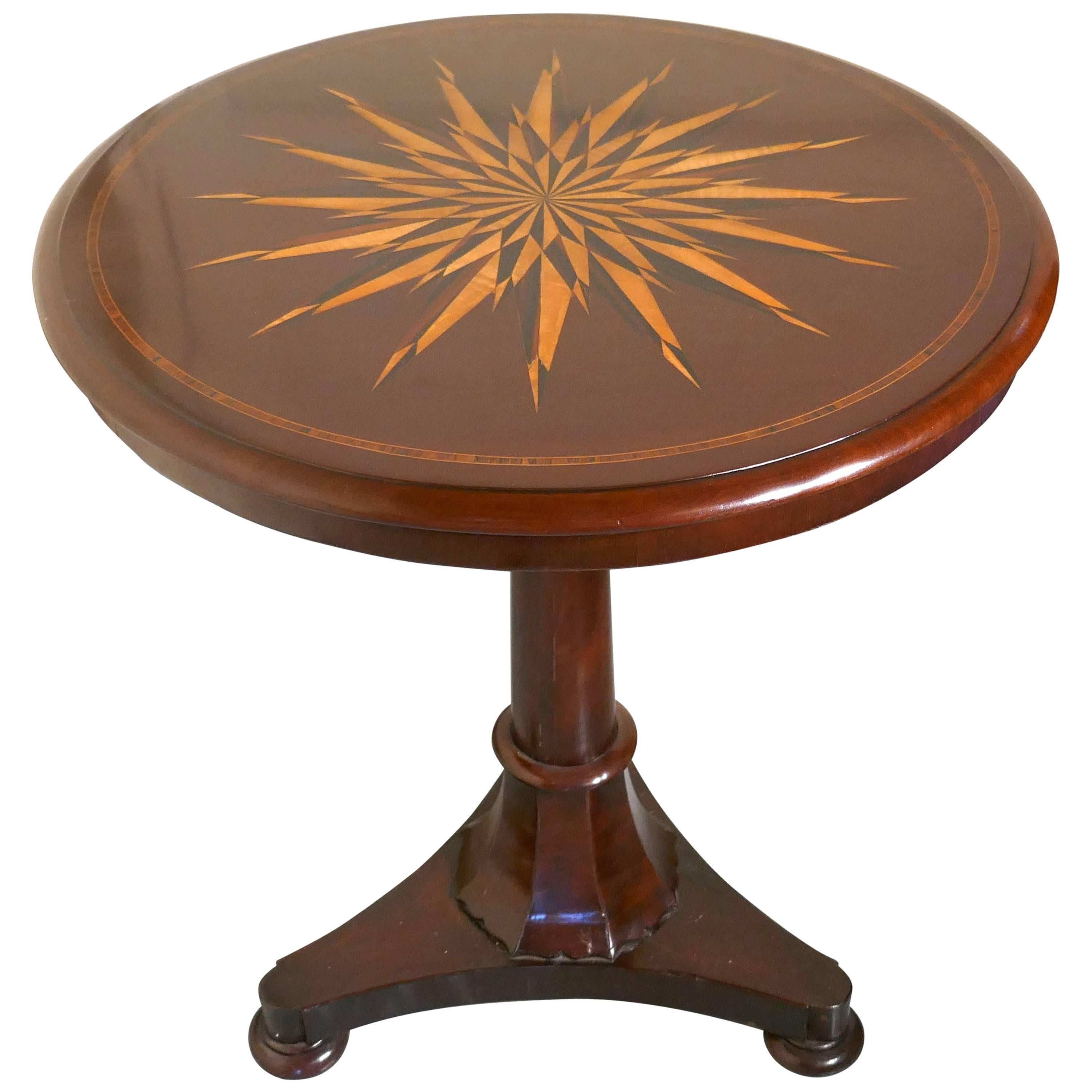 Superb 
William IV
 Starburst Inlaid Tilt-Top Mahogany Table