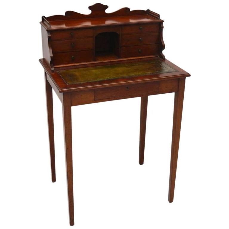 Small Antique Victorian Mahogany Escritoire Desk at 1stdibs