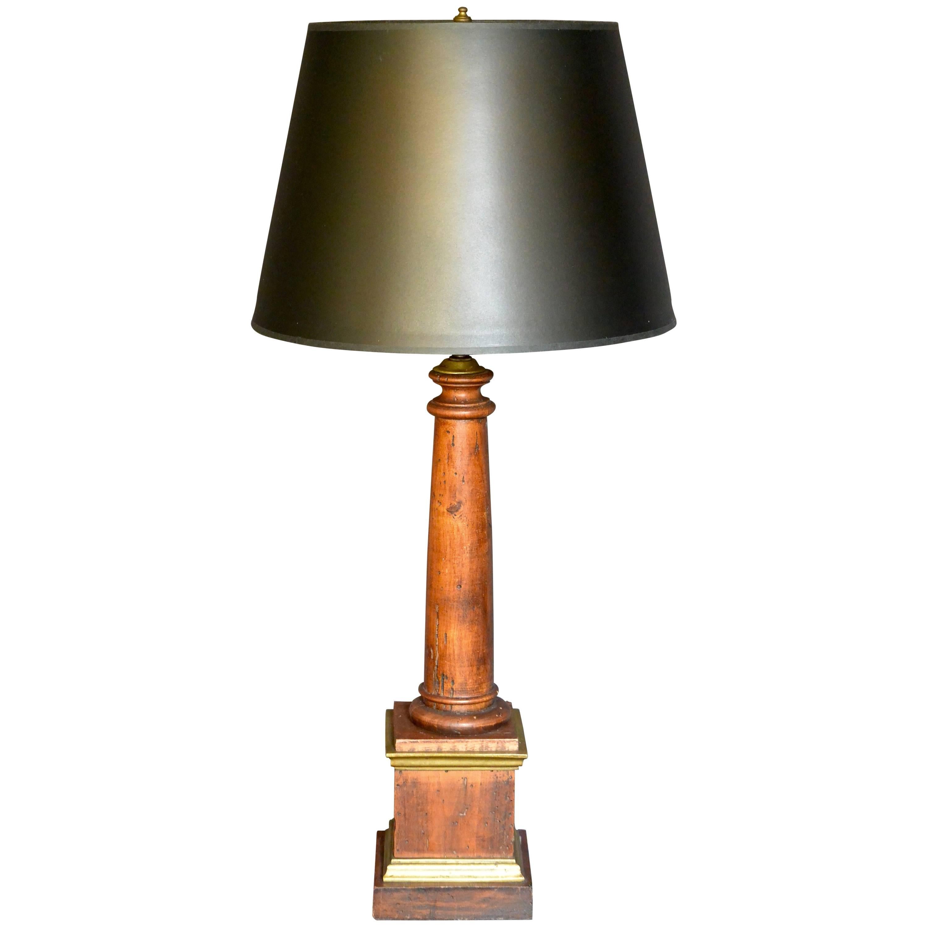 Italian Wood Column Lamp