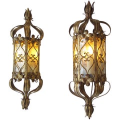 Pair of Italian Tole Wall Lanterns 6