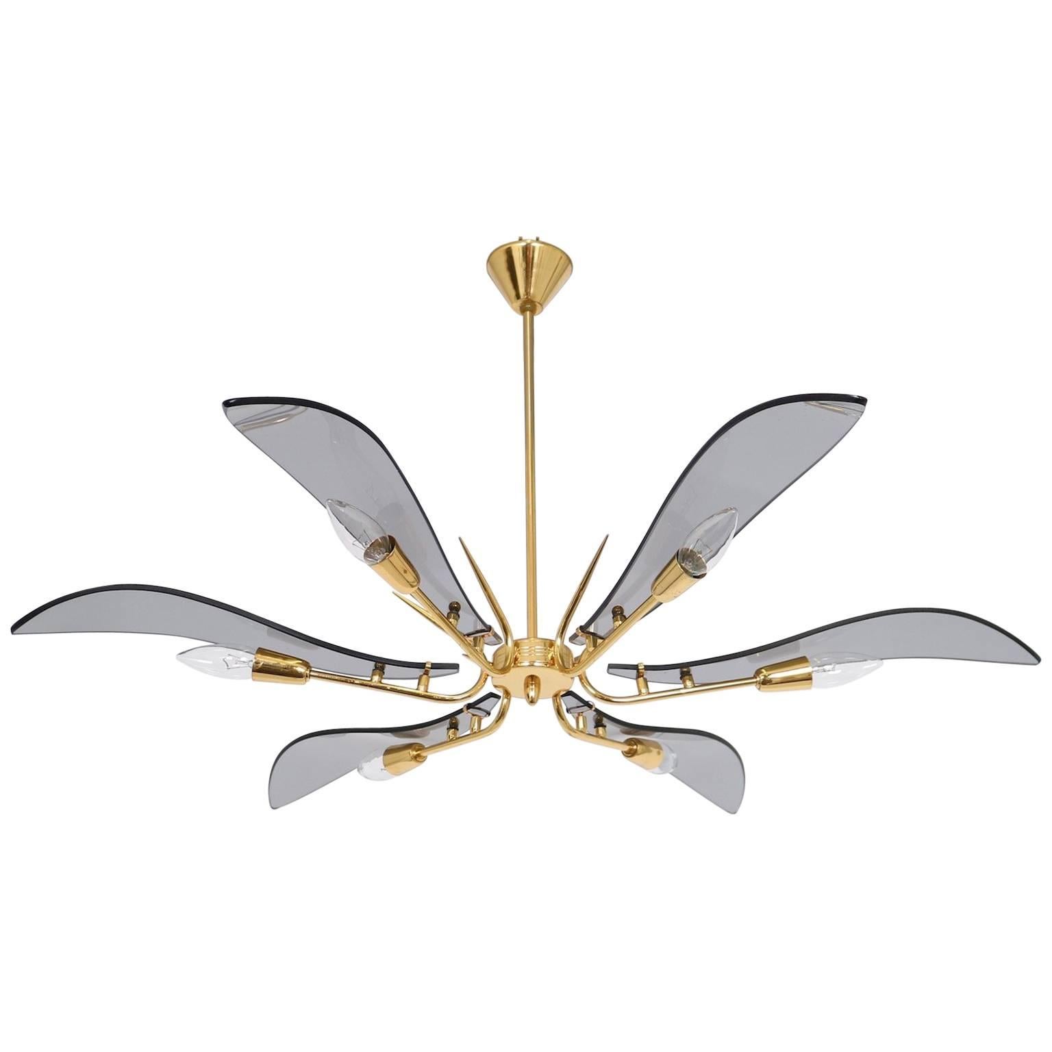 Italian Chandelier in the Style of Fontana Arte