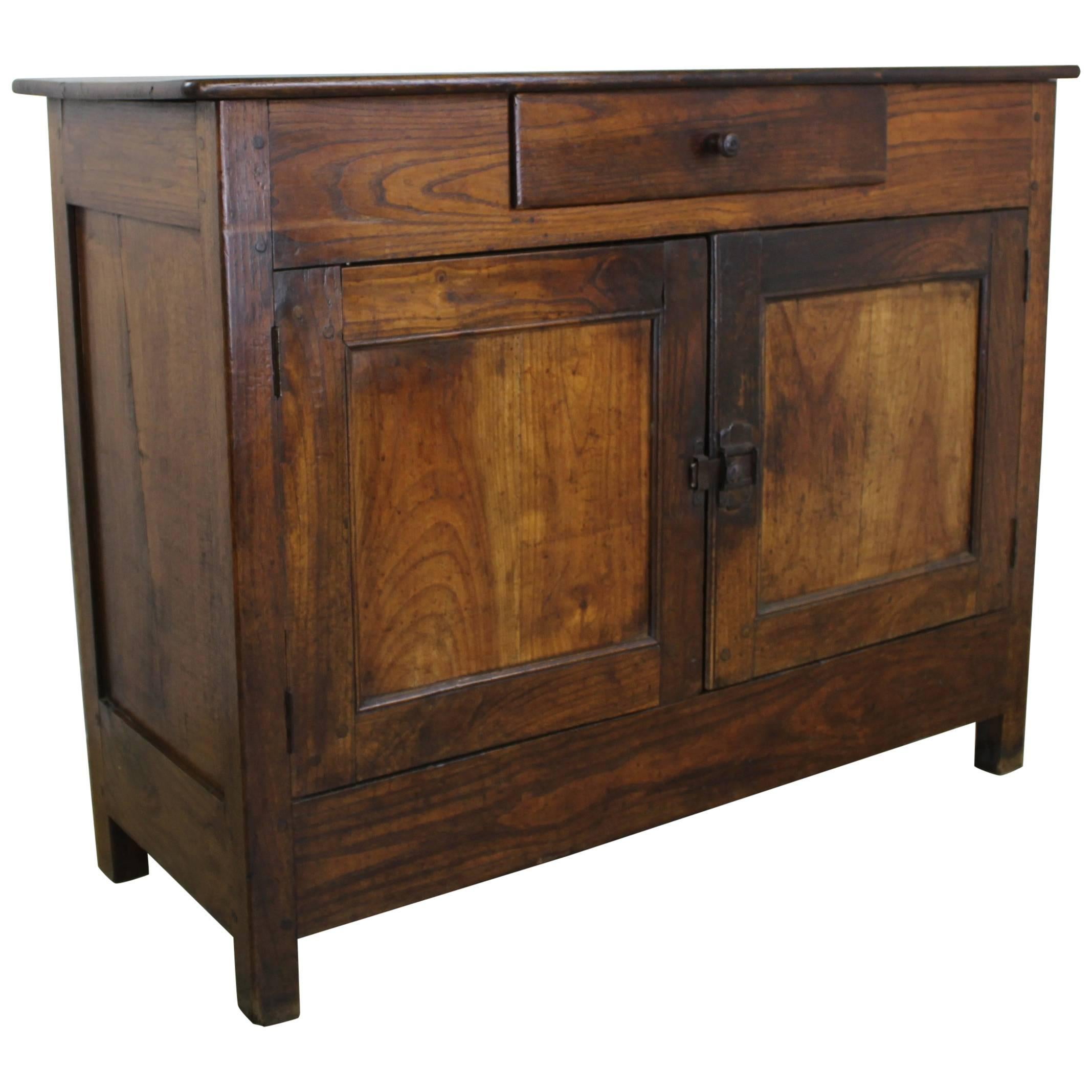 Antique French Chestnut Buffet, Iron Closure